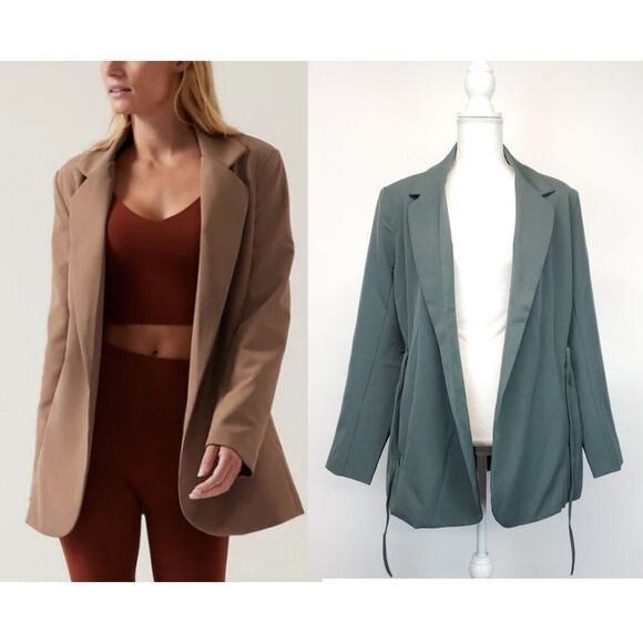 Athleta Endless Primatwill Blazer in Sage Green Size 10 - Picture 4 of 14